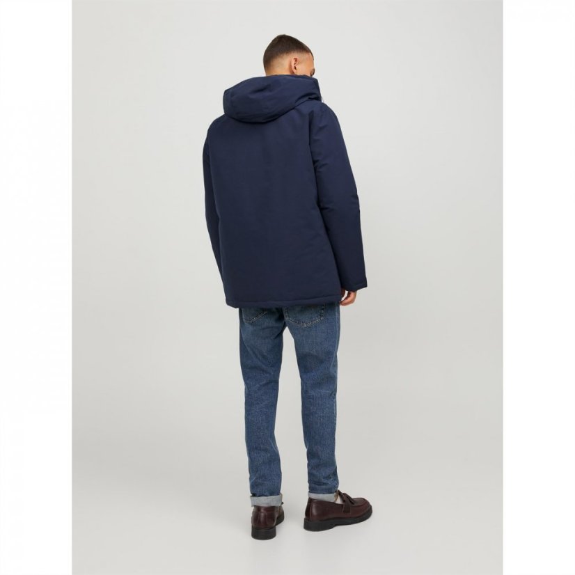 Jack and Jones Loop Hooded Parka Jacket Navy Blazer