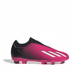 adidas X Speedportal.3 Laceless Junior Firm Ground Football Boots Pink/Black