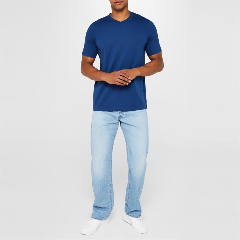 Donnay Three Pack V Neck pánské tričko LtBlue/Blue/DkB