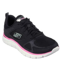 Skechers Kids' Track Slip On Trainers Black/Pink