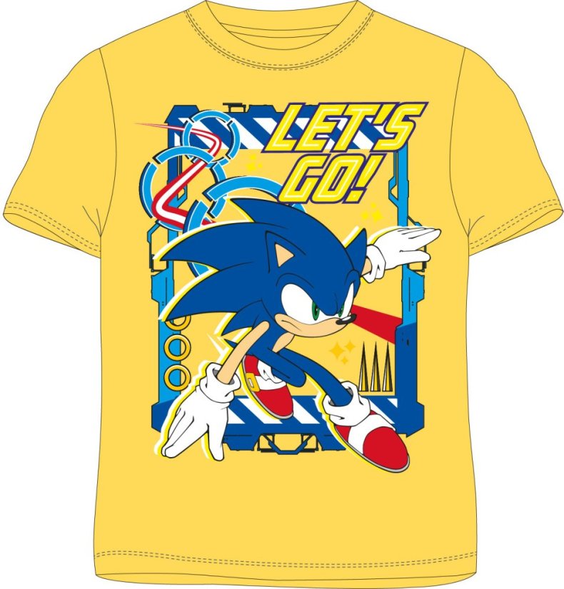 Dětské tričko Ježek Sonic - Let's Go! - Yellow