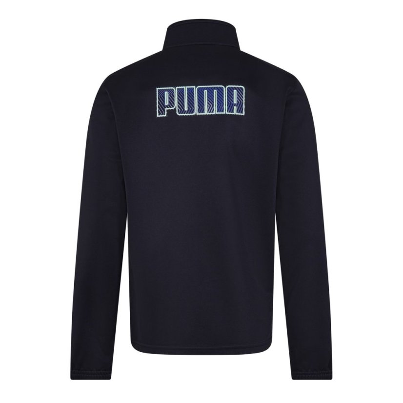 Puma Finesse Performance Quarter Zip Drill Top Junior Navy/Apple