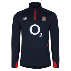 Umbro England Rugby Long Sleeve Junior Training Top – Official Youth Matchwear Nvy/Bl/Scrlt