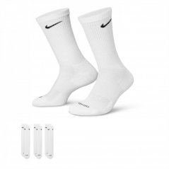 Nike 3 Pack Crew Socks Mens White/Black