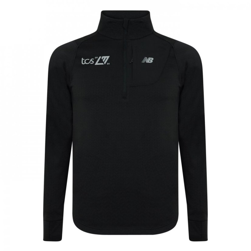 New Balance London Edition Heat Grid Half Zip Top Mens Black/Grey