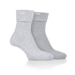 Jeep 2P Soft Boot Socks Womens Slate/White