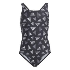 adidas Logo Swimsuit Juniors Black/White