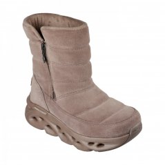 Skechers Go Swirl Tech Boot Ld99 Drk Taupe Suede