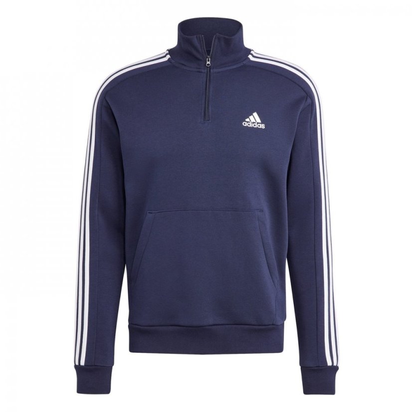 adidas 3 Stripe Zip Top Mens Legend Ink/Wht - Veľkosť: 2XL