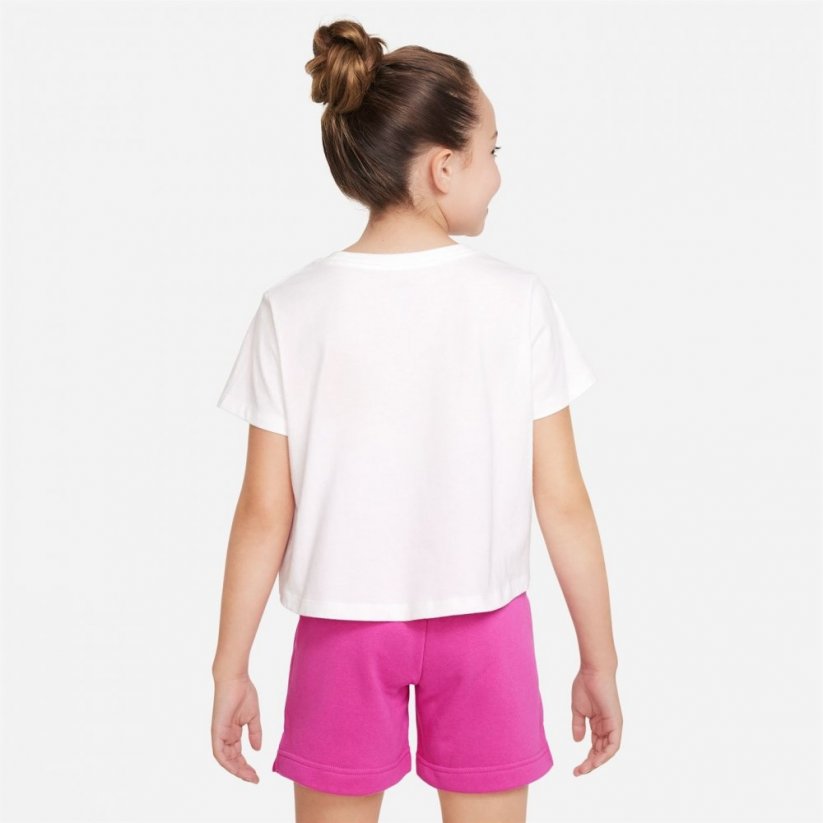 Nike Sportswear Big Kids' (Girls') Cropped T-Shirt White/Fuchsia
