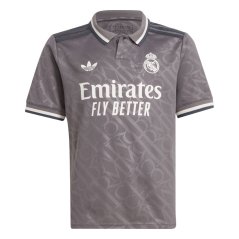 adidas Real Madrid Third Shirt 2024 2025 Juniors Grey