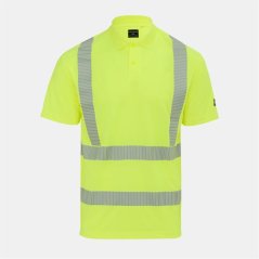 Dunlop Men's Hi-Vis Reflective Short Sleeve Polo Yellow