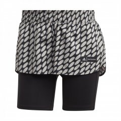 adidas x Marimekko Run Icons Logo 2-in-1 Running Shorts Womens Brownblack