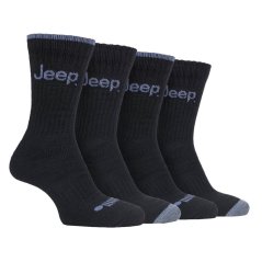 Jeep 4 Pack Performance Boot Socks Mens Black Plain