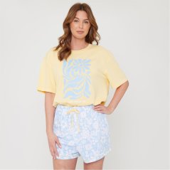 Miso Floral Short-Sleeve Pyjama Sets Yellow