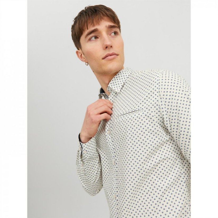 Jack and Jones Jeremy Detail Long Sleeve Shirt Cloud Dancer