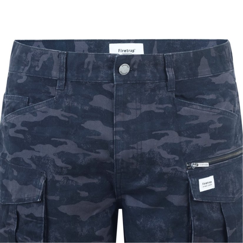 Firetrap BTK pánske šortky Black Camo