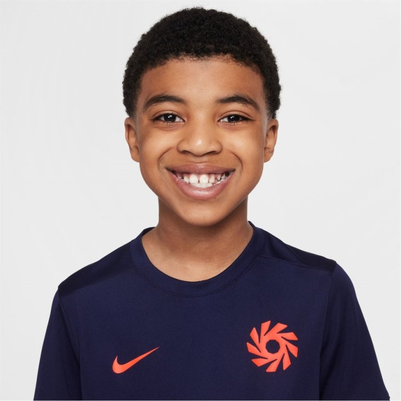 Nike Erling Haaland Academy Football Shirt Juniors Blue/Gold