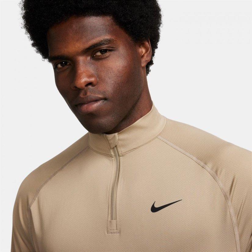 Nike Ready Men's Dri-FIT 1/4-Zip Fitness Top Khaki/Black