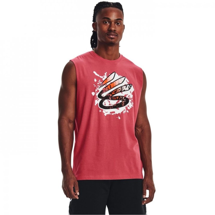 Under Armour Armour Curry Slvs Tee Basketball Jersey Mens Chakra/White