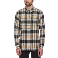 Original Penguin Men's Long Sleeve Patterned Shirt True Black