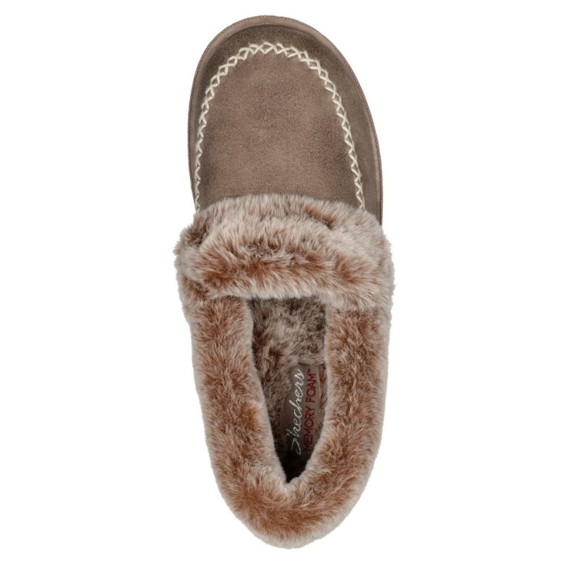 Skechers Women's Cozy CampF Full Fit Slippers Taupe