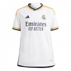 adidas Real Madrid Home Shirt 2023 2024 Juniors White/Gold