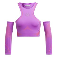 adidas Women's Short Sleeve Crop Top Purple