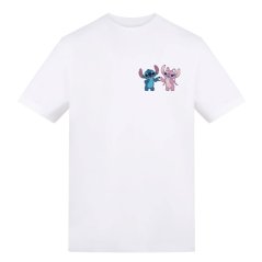 Character Disney Printed Adult Valentines Day Tee Stitch and Angel Heart