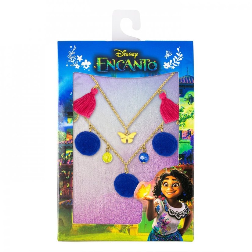 Disney Encanto Multicoloured Double Layered Pom Pom and Tassel Necklace Multi