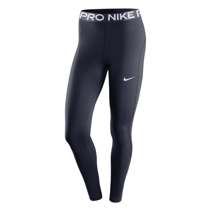 Nike Pro Women's Mid-Rise Mesh-Panelled Leggings Obsidian/ White