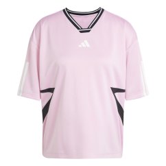 adidas Tiro Cut 3-Stripes Colorblock Boyfriend T-Shirt True Pink