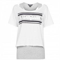 Golddigga Double Layer dámske tričko White/Grey M