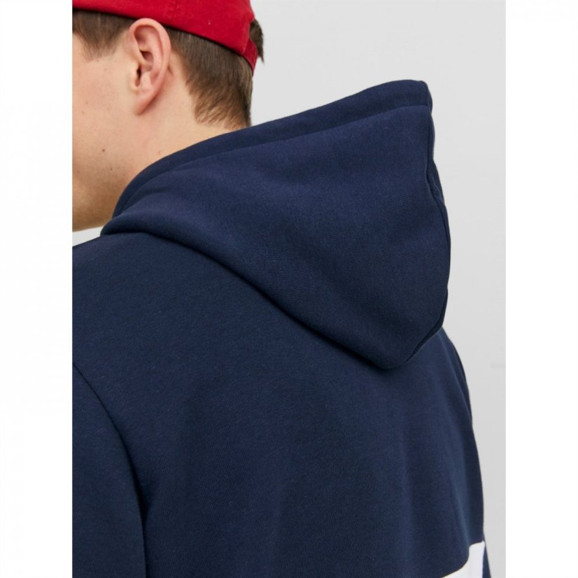 Jack and Jones Ereid Block Hoodie Navy Blazer