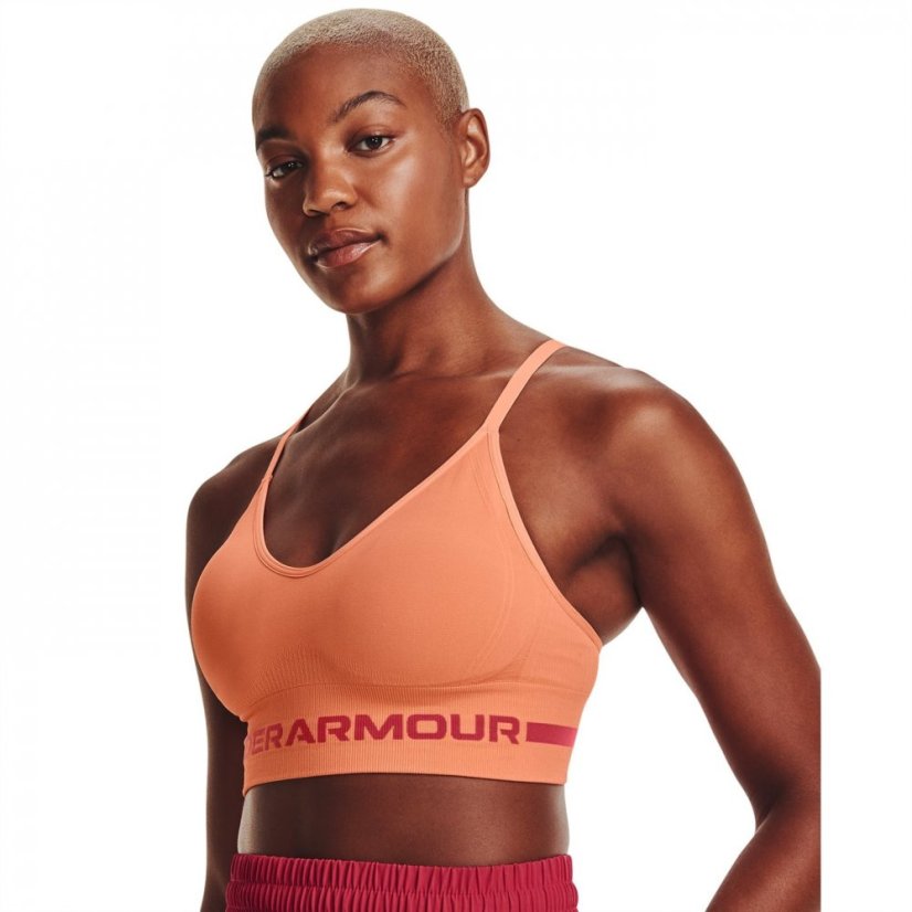 Under Armour Seamless Low Impact Longline Sports Bra Orange