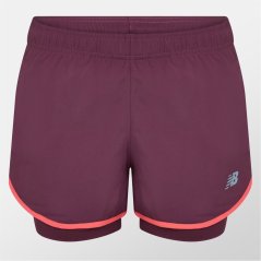 New Balance Women's Performance Running Shorts Mauve/Coral
