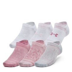 Under Armour Essential 6-Pack No-Show Socks Unisex Pink Elixir