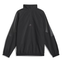adidas Men's Basketball Half Zip Long Sleeve Windbreaker Black