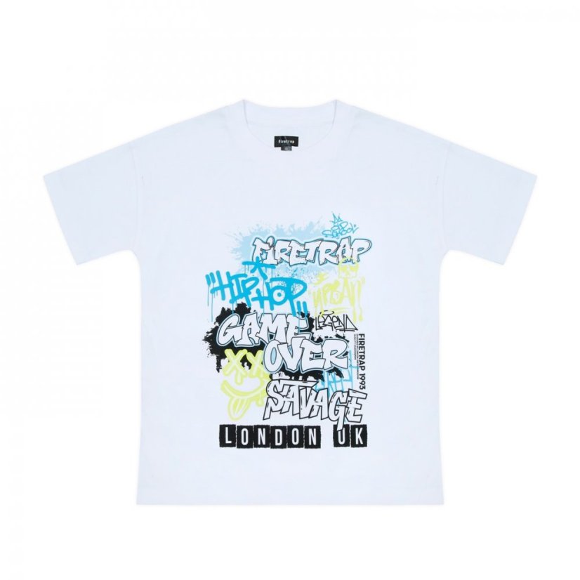 Firetrap T-Shrt Set Jn43 White Graphic