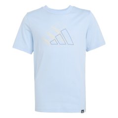 adidas Logo T Shirt Junior Glow Blue