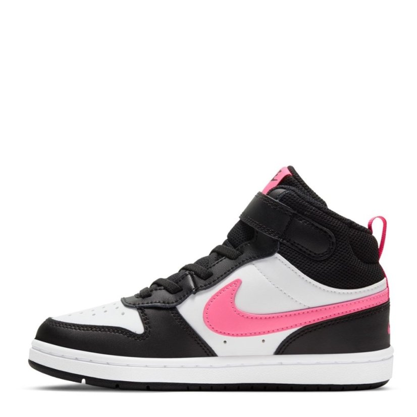 Nike Court Borough Mid 2 Little Kids' Shoes Black/Pink/Wht