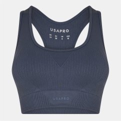 USA Pro UP Seamless Crop Sports Bra Shark Grey
