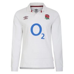 Umbro England Rugby Home Classic Long Sleeve Shirt 2023 Adults White