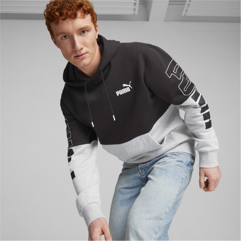 Puma POWER Colorblock Hoodie FL Black/Grey