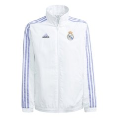 adidas Real Madrid Anthem Jacket Kids Tracksuit Top Boys White