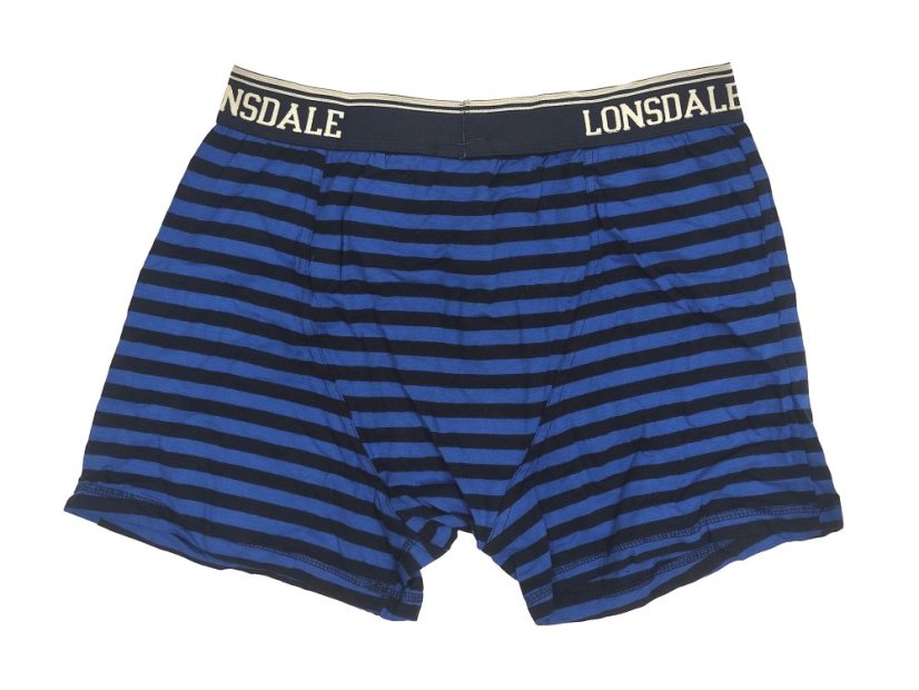 Lonsdale 2 Pack Boxers Mens Navy/Stripe