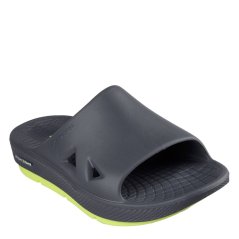 Skechers Dual Density Premium Arch Fit Hyper Sliders Mens Charcoal/Green