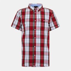 Bench Men's Short-Sleeve Patterned Shirt White/Red