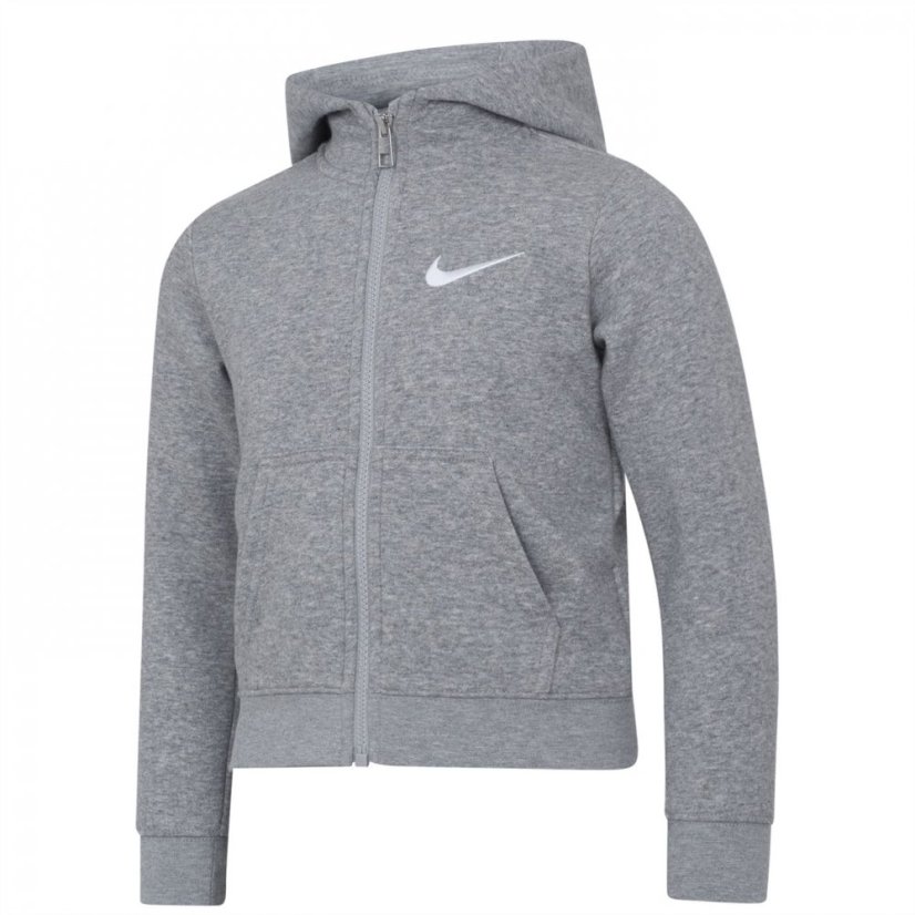 Nike Club Zipped Hoodie Infants Grey