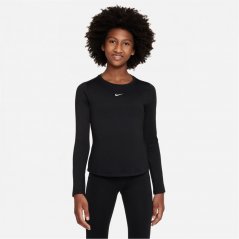 Nike Therma-FIT One Big Kids' Long-Sleeve Training Top Black/White